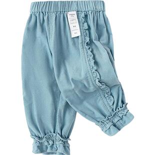 巴拉巴拉女童裤子婴儿灯芯绒长裤春秋款童装宝宝休闲白色防蚊裤潮