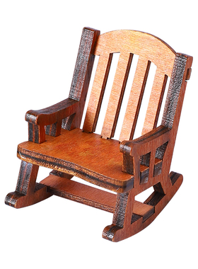 复古木质摇摇椅桌面摆件