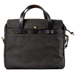 美式复古男士商务公文包加厚重磅油蜡帆布手提包15寸电脑包铜五金