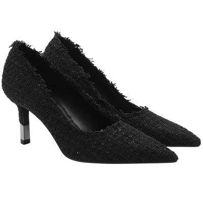 CHARLES&KEITH秋冬女鞋CK1-60361527气质通勤尖头高跟单鞋女