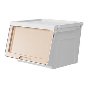 收纳箱河马口前开式塑料玩具零食前开式整理盒多层可叠加整理神器