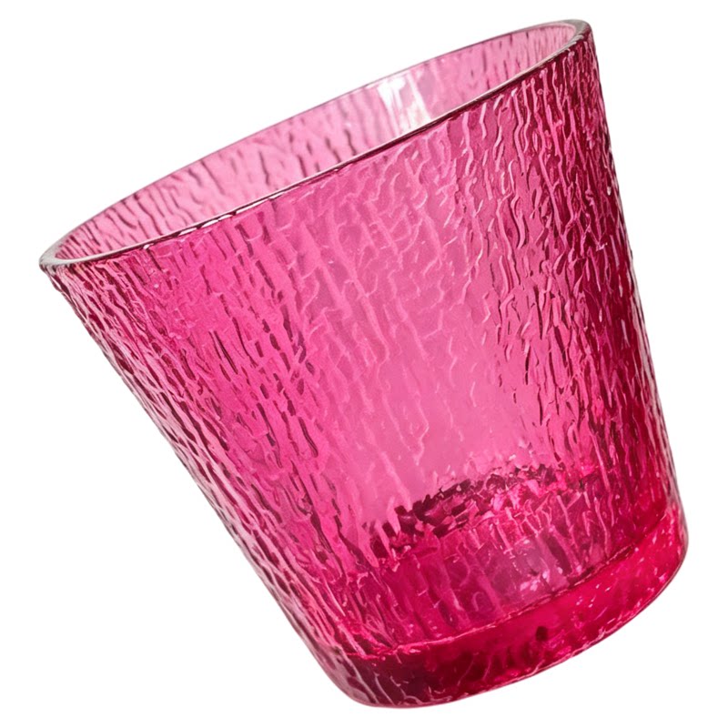 钱道嘉玻璃商用玫红色否大口杯