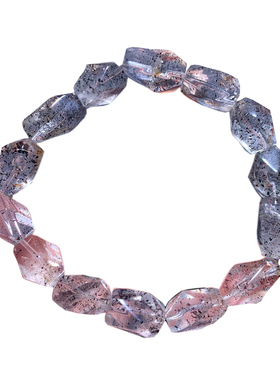 天然透体黑草莓晶随形手链黑云母