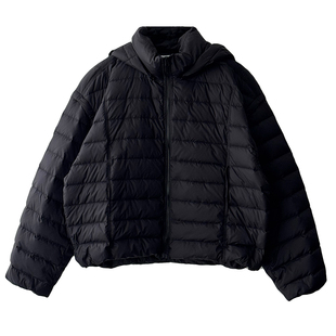 Nick Tian 帽子可拆卸90白鸭绒排骨羽绒服男冬季立领休闲保暖外套