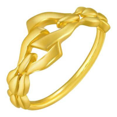 justgold镇金店黄金足金戒指灵动魅力1760351Y