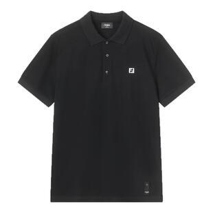 【甄品精选】FENDI芬迪 男士棉质徽标装饰短袖POLO衫 FY0985 AUA5