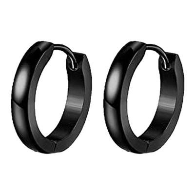 FDK纯银黑银色嘻哈简约欧美设计感男士气质素耳钉秋冬新款