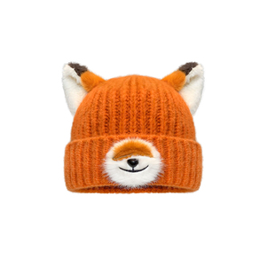可爱狐狸尼克周边动漫卡通针织帽子女秋冬季加厚保暖显脸小毛线帽