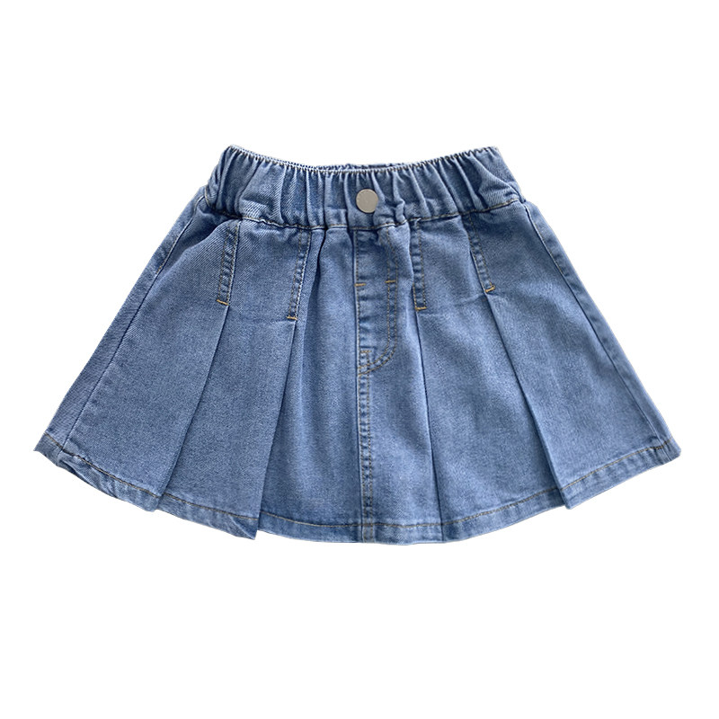 女童牛仔百褶短裙夏季薄款韩版