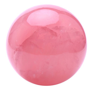 水晶球摆件玻璃球天然粉色圆球透明大小号家居客厅玄关装饰品摆设