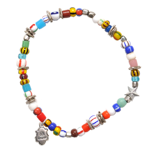 日本AMP JAPAN唐晓天手工彩色非洲珠黄铜珠新串珠手链脚链精致