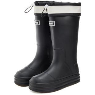 好看的轻便水鞋女防水防滑雨靴雨鞋女款胶鞋长筒加绒高筒赶海水靴