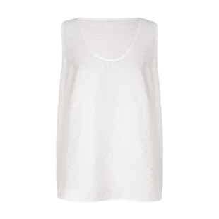 LYNEE  皱感干丝上衣 U领背心 桑蚕丝混纺简约无袖上衣