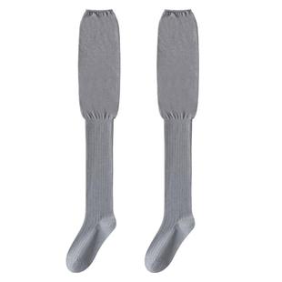 长靴过膝袜子女春秋款堆堆高筒小腿袜配长靴子白色长筒大腿袜秋冬