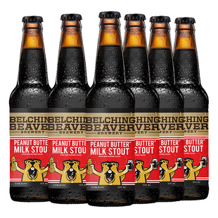 打嗝海狸花生酱世涛黑啤美国进口精酿啤酒巧克力牛奶世涛