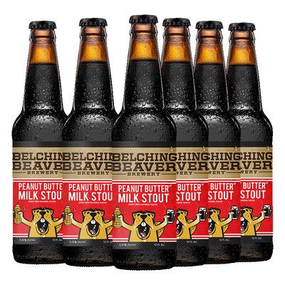 打嗝海狸花生酱世涛黑啤美国进口精酿啤酒巧克力牛奶世涛