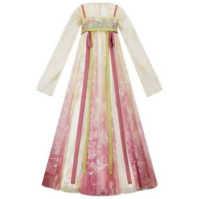 超仙拍照汉服出租唐齐胸刺绣褶裙