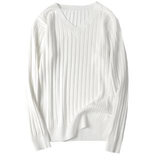 春季新款针织衫T恤长袖线衫大码男装毛衣线衣内搭打底衫薄款体恤