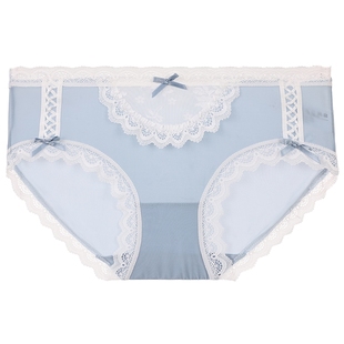 3件129|商场同款MYBODY内裤女生抗菌纯棉底档甜美纯欲蕾丝三角裤