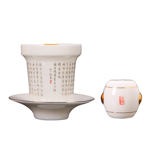 徐建勇原创弘一书法晨钟暮鼓茶器盖碗陶瓷茶具创意高档文创配礼盒