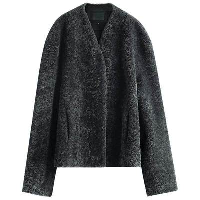 COCOBELLA仿拉贡环保皮草外套