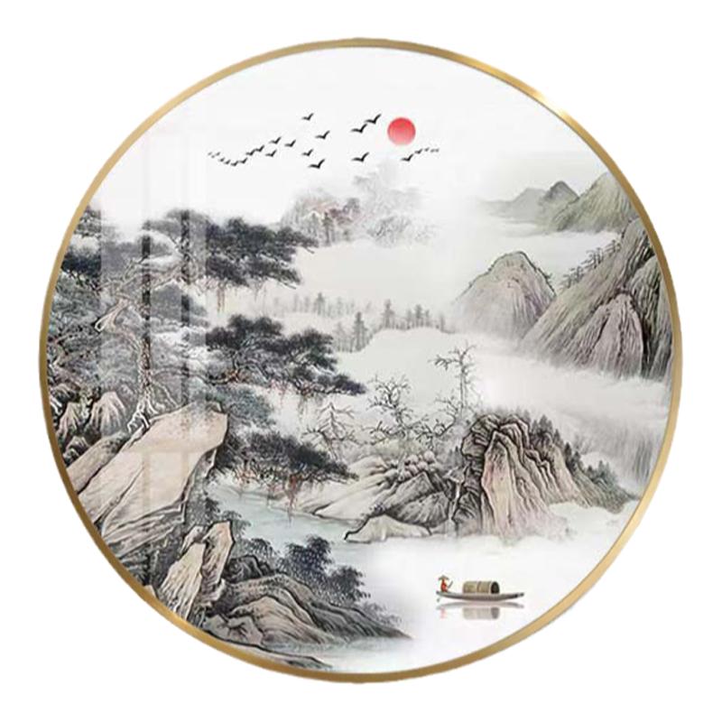 迎客松客厅装饰画新中式玄关挂画现代装饰画