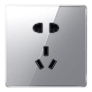 C4搭配/钢化玻璃普通插座三孔五孔七孔一开五孔双USB电脑电视空白