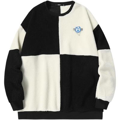 GENANX闪电潮牌撞色羊羔绒卫衣