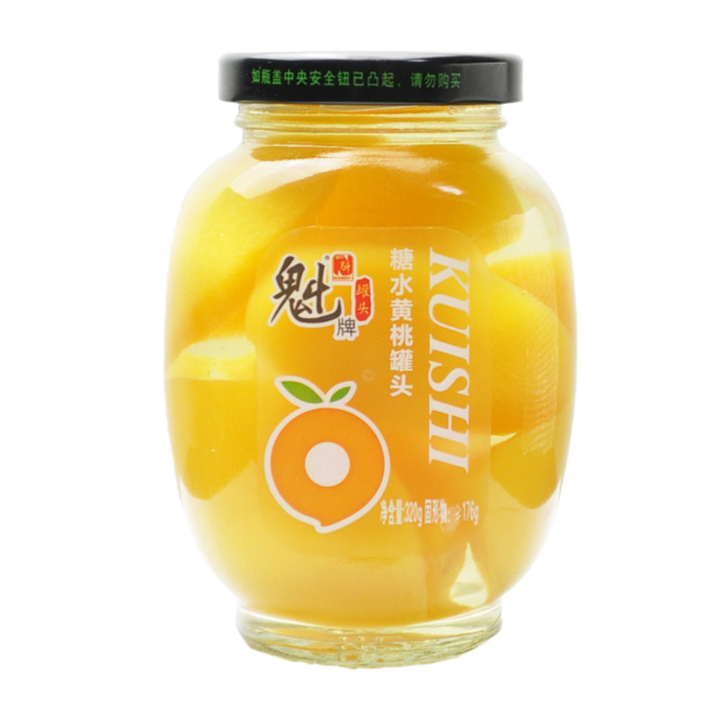 魁牌黄桃罐头320g*4瓶儿童甜品