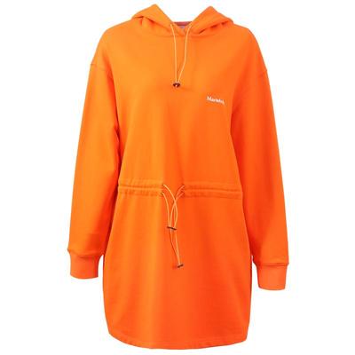 Marisfrolg/玛丝菲尔女装2021冬季新款橙色长款连帽卫衣休闲运动
