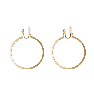 高级感轻奢欧美风金属光面耳圈夸张耳环女无耳洞蚊香盘耳夹气质饰