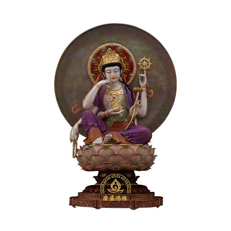 中式禅意如意轮观音供奉铜像
