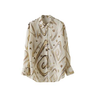 AS中国风印花女衬衫春季新款