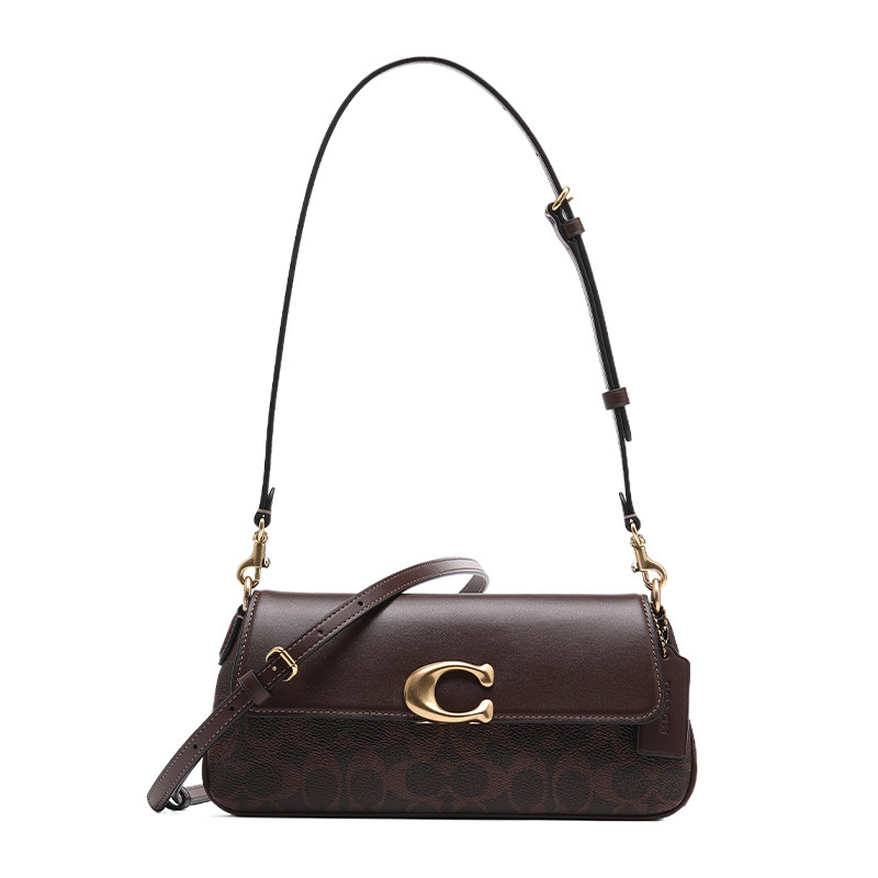 【自营】COACH/蔻驰女包JET系列C扣翻盖拼接皮革印花单肩斜挎包