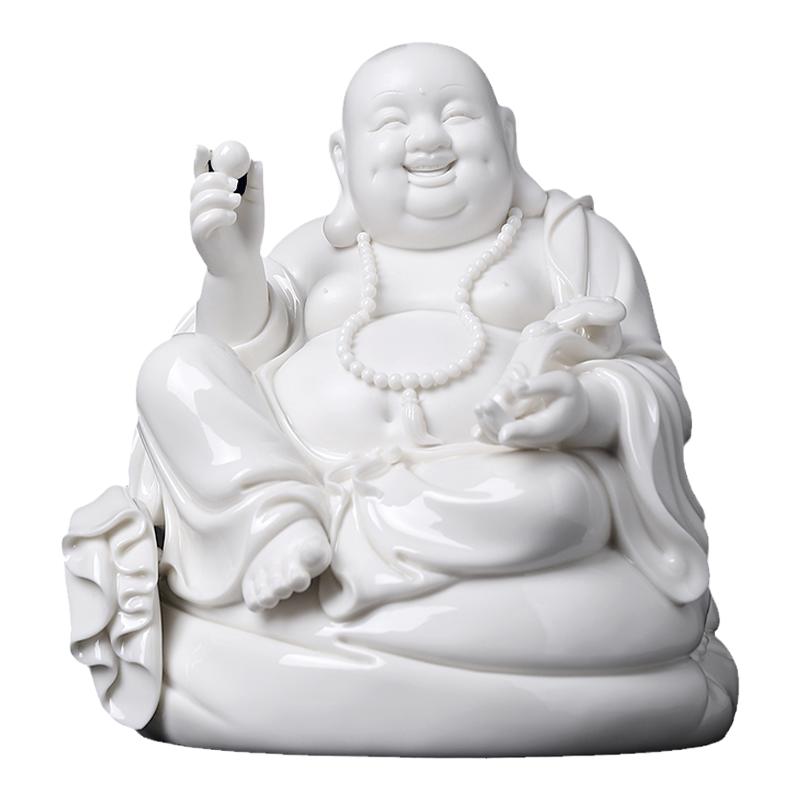 戴玉堂陈戴茹陶瓷摆件《吉祥如意弥勒佛》大肚笑佛家用佛像供奉