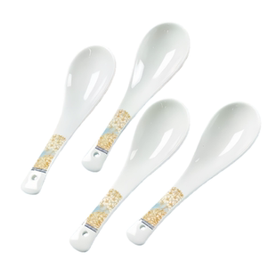 野猪林陶瓷勺子家用景德镇高档中式小汤勺调羹喝汤勺个人专用汤匙