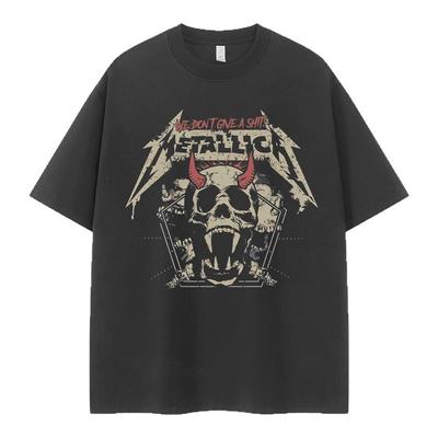 Metallica暗黑骷髅小众宽松摇滚