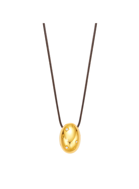 OUBIYABI欧比雅比焦点华子星芒大金蛋皮绳长项链毛衣链女个性礼物