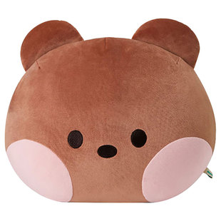 LINE FRIENDS布朗熊minini毛绒脸型大抱枕玩偶睡觉枕头车载腰靠垫
