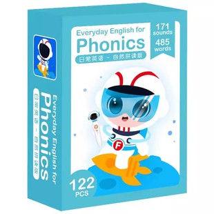 太空人点读版 英语单词卡片 牛津自然拼读教材配套点读版日常英语自然拼读卡片挂图Everyday English For Phonics 小凡博士APP音频