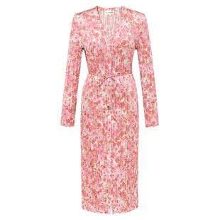 EP YAYING雅莹女装 气质V领印花收腰压褶连衣裙 商场同款 4617A