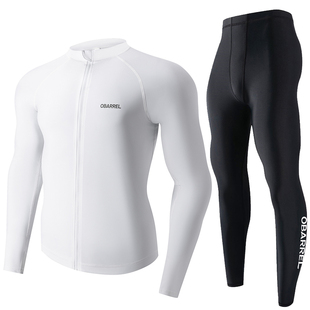 新款潜水服分体长袖长裤防晒速干衣浮潜水母衣冲浪漂流泳装男套装