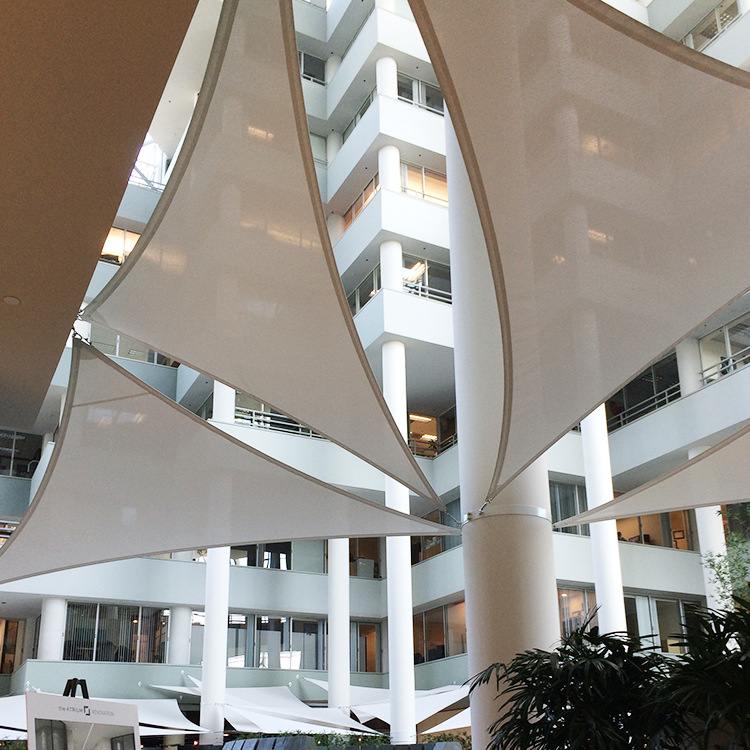 风帆造型高透光材料进口膜廊国产可和安装连张测量拉索材膜结构