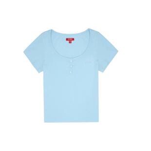 GUESS女士修身百搭多巴胺针织短袖T恤-Q4PI08K2Q40