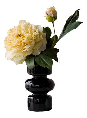 牡丹客厅摆件玻璃轻奢