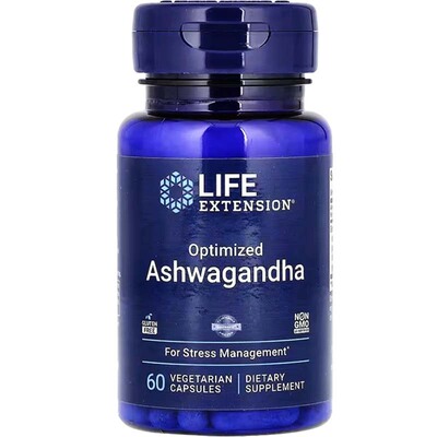 美国Life Extension南非醉茄sensoril胶囊印度参降低皮质醇60粒