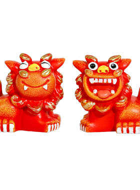 狮三百卡通可爱树脂桌面祝福