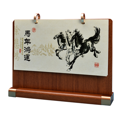 木质台历新款桌面纸面三角台历本