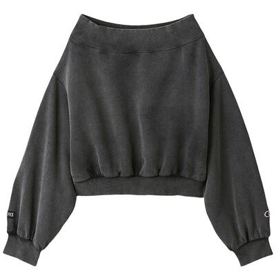 FRAY I.D秋冬冠军合作款一字领做旧卫衣上衣FWCT254809