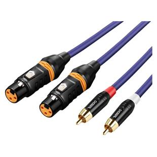 秋叶原发烧级莲双莲花转双卡农母音频线RCA对XLR平衡线卡农头功放调音台话筒线转卡农公XLR碟机功放音响箱线